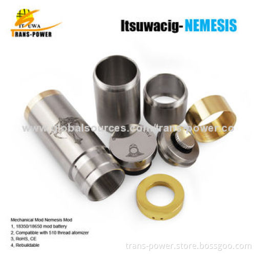 China Manufacture New Mechanical Electronic Cigarette Modes, Nemesis Mode Fit for 18350 Battery